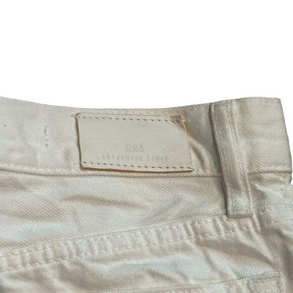 Mango Iconic Denim Shorts With Frayed Hem White Size 4 - Picture 10 of 14